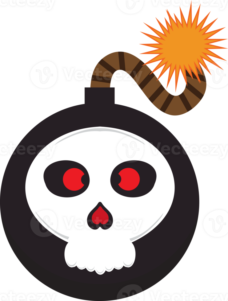 a cartoon bomb with a skull on it png