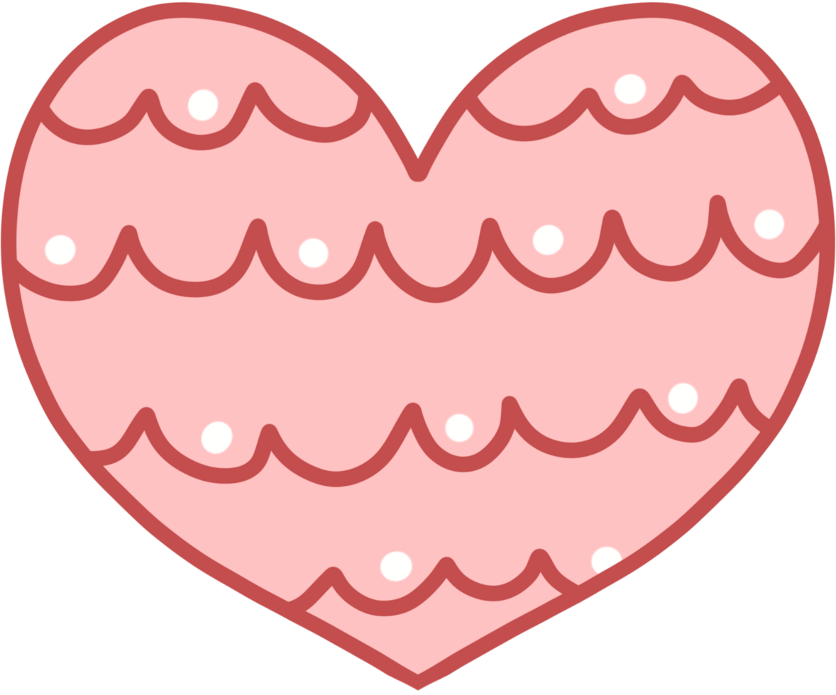 Redish pink color heart with pattern inside png