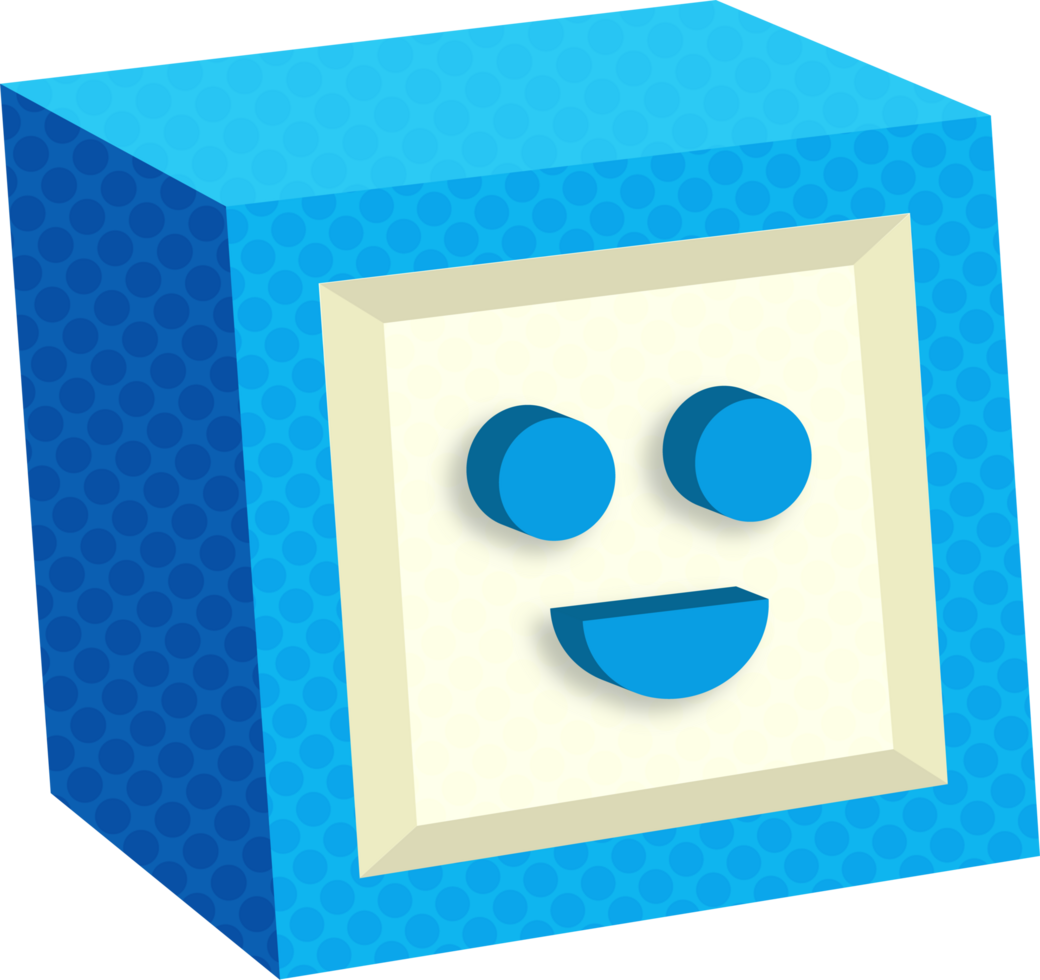 Block toy face 3D for kids education png