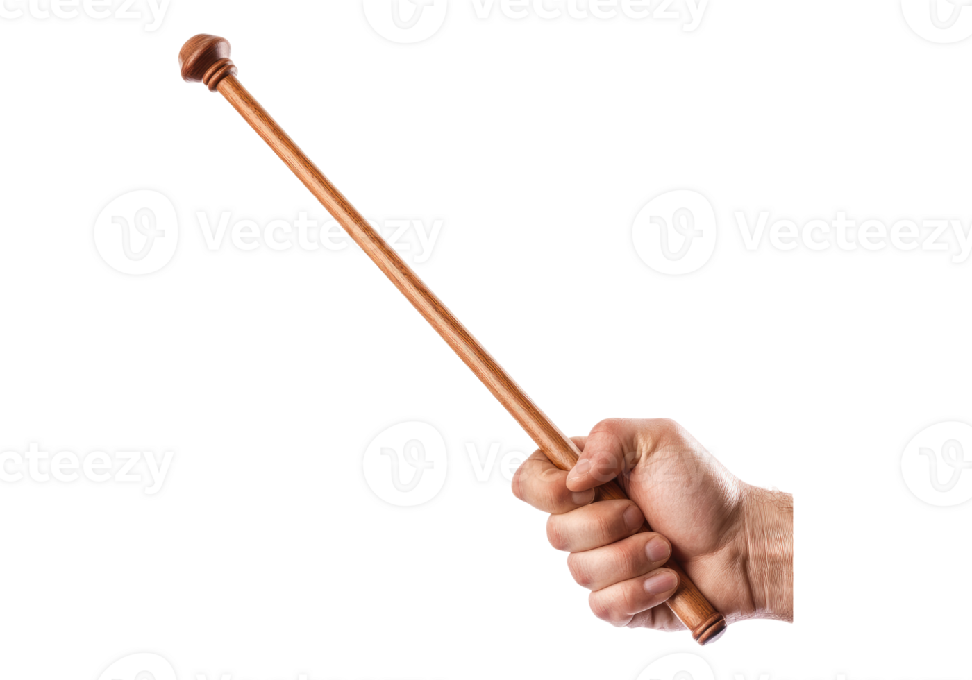 Photo of hand holding baton .Transparent background. Isolated . png
