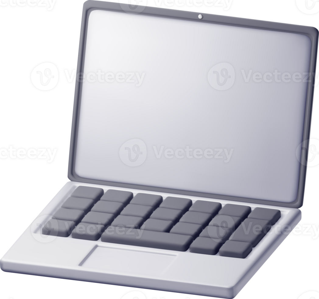 3D cartoon laptop computer png