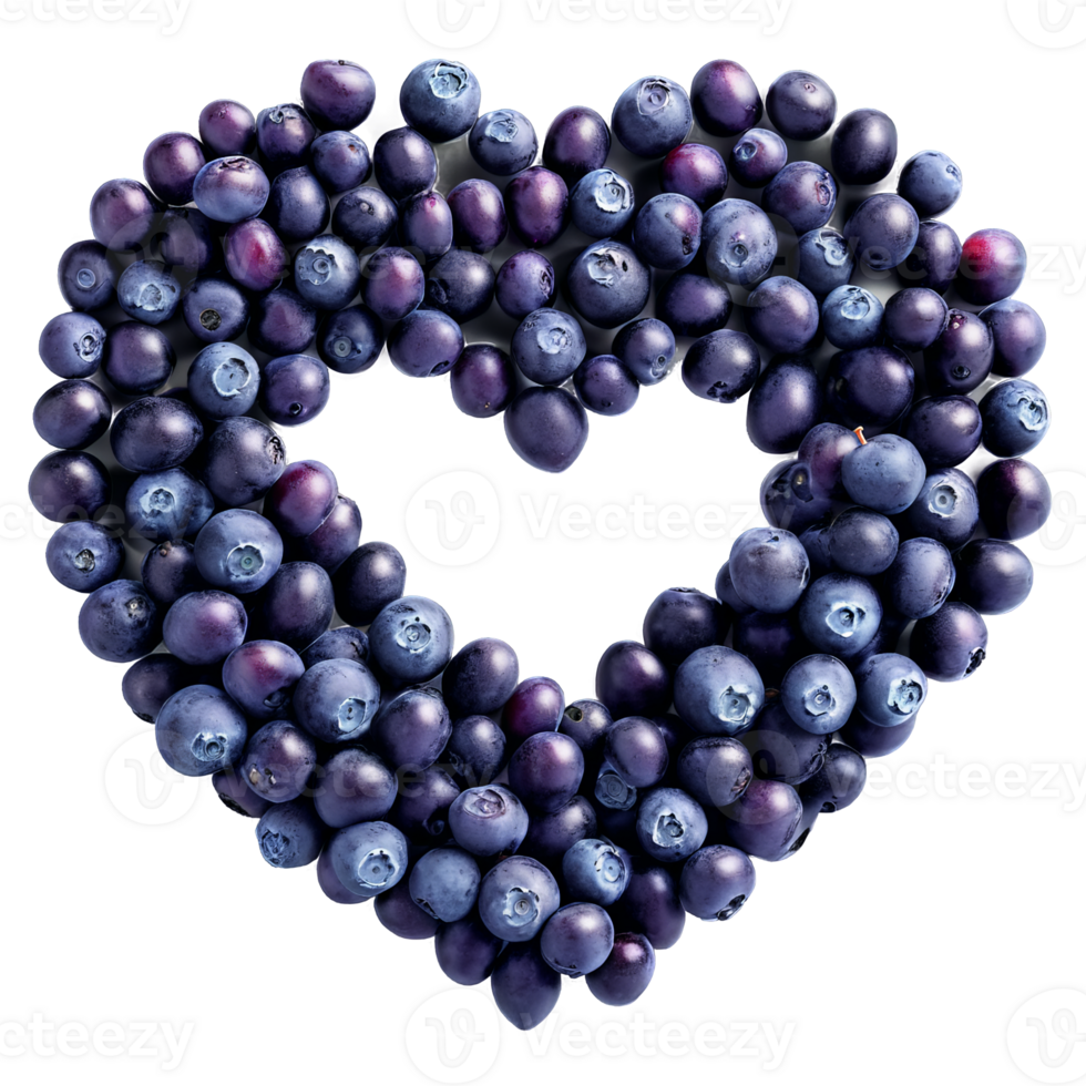 Aronia berries deep purple black small and round gently arranged in a heart formation Food png