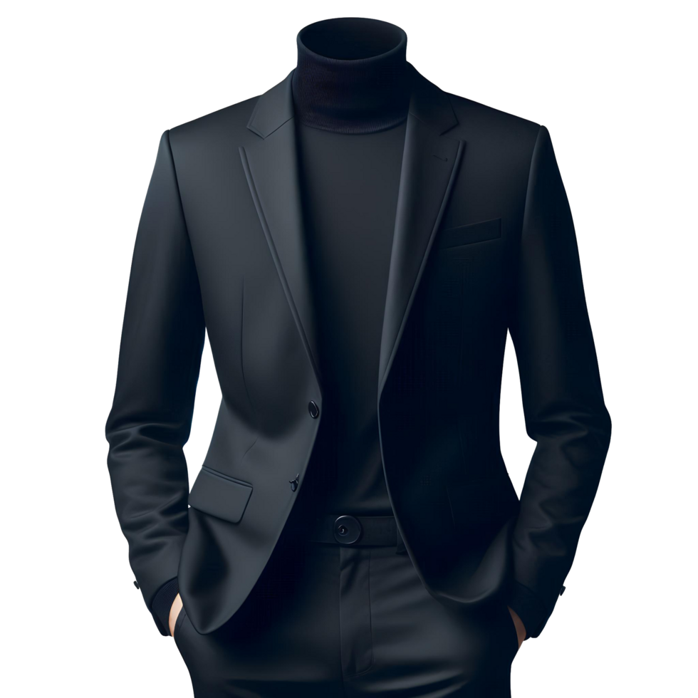 Minimalistic Headless Man in Black Blazer with Transparent Background - Realistic Style png