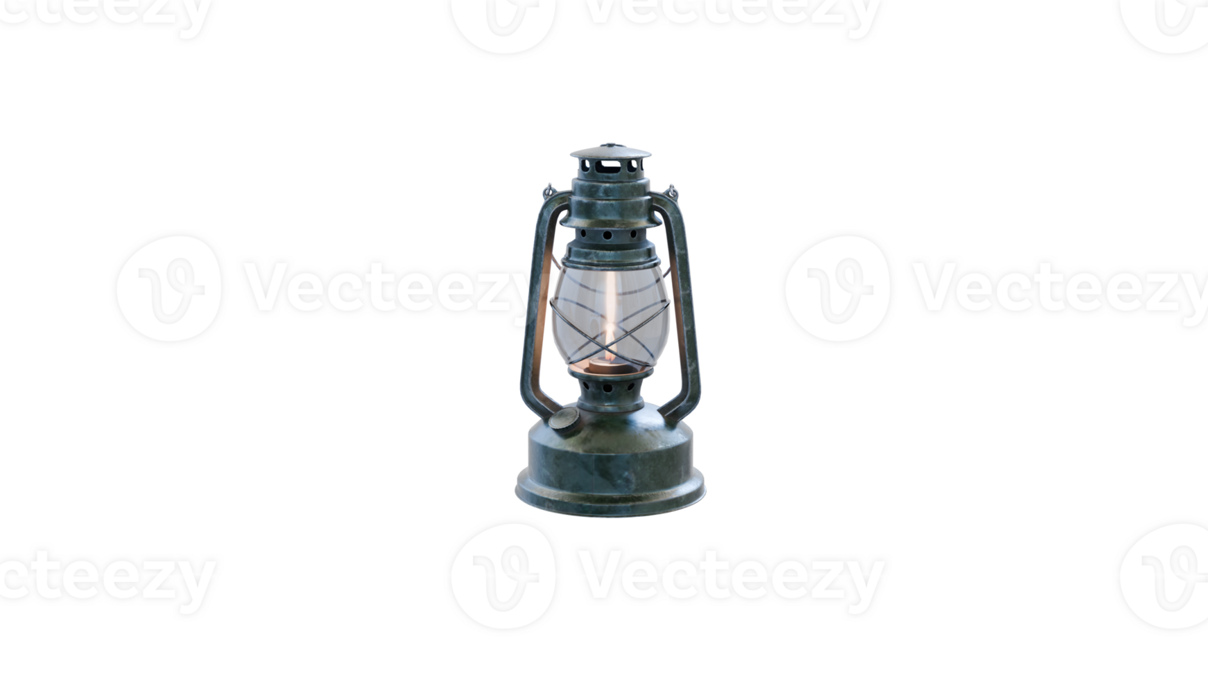 An old oil lamp isolated png