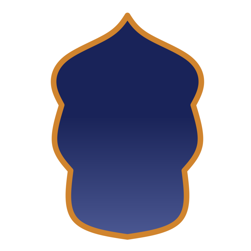 Blue gradient Islamic frame png