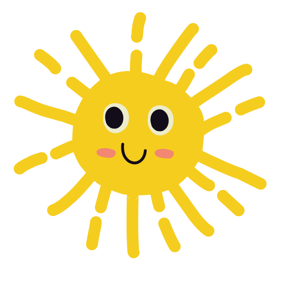 Happy cartoon sun png