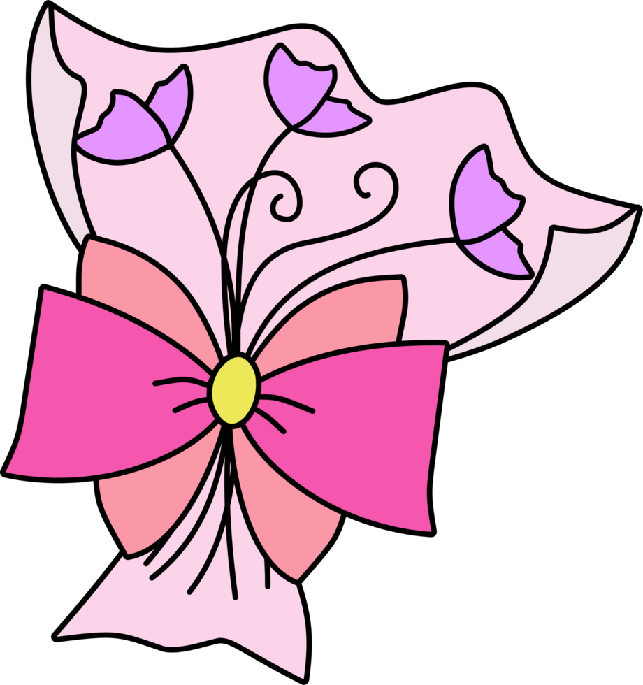 A bouquet with purple flower png