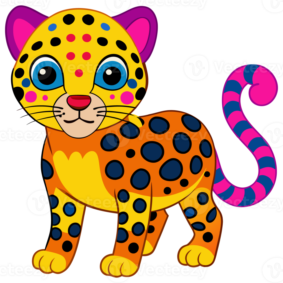 The Colorful Journey of a Baby Leopard png