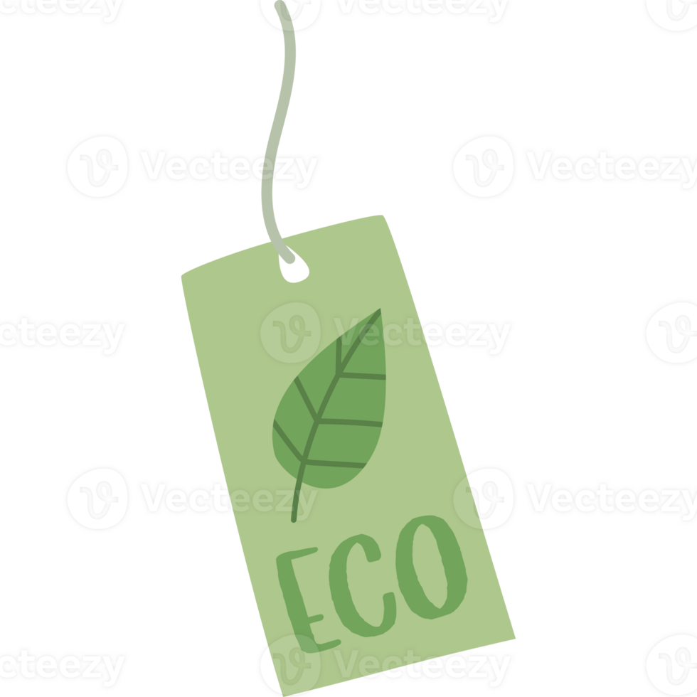 Green eco friendly price tag with green leaf symbol png
