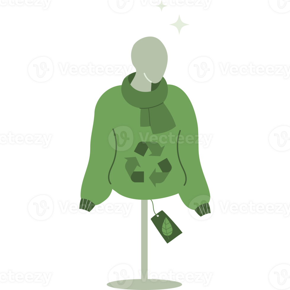 Shopping mannequin in sweater made from recycled material png