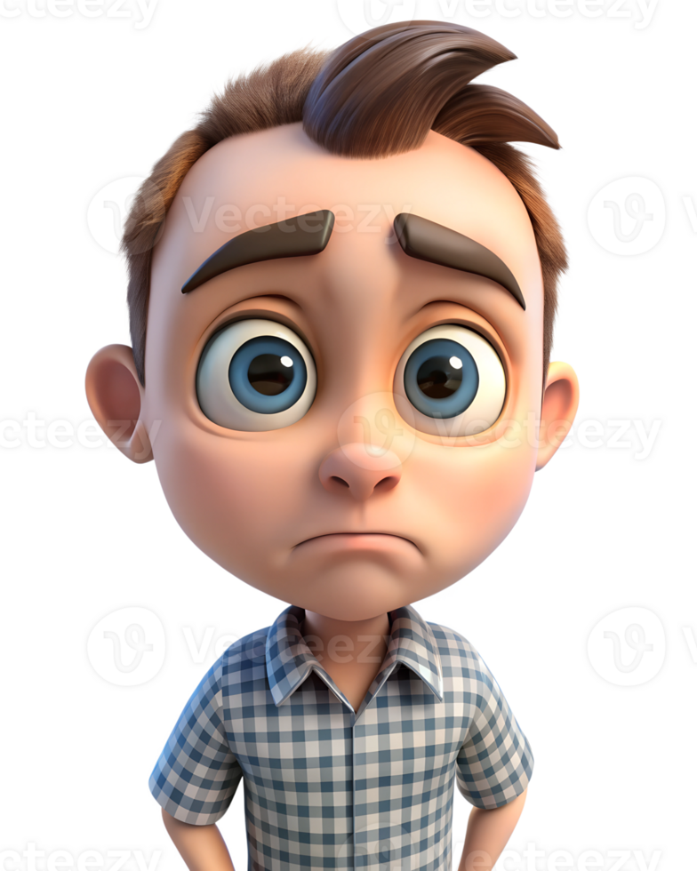 A man frowns and his eyes widen png