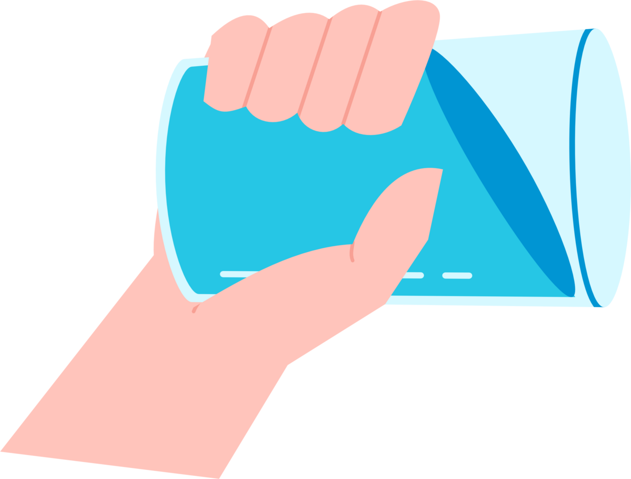 Hand with a glass of water Illustration png