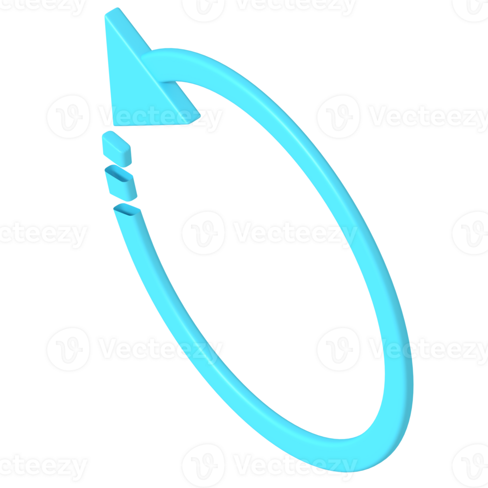 3D Circular Arrow Design in Blue png