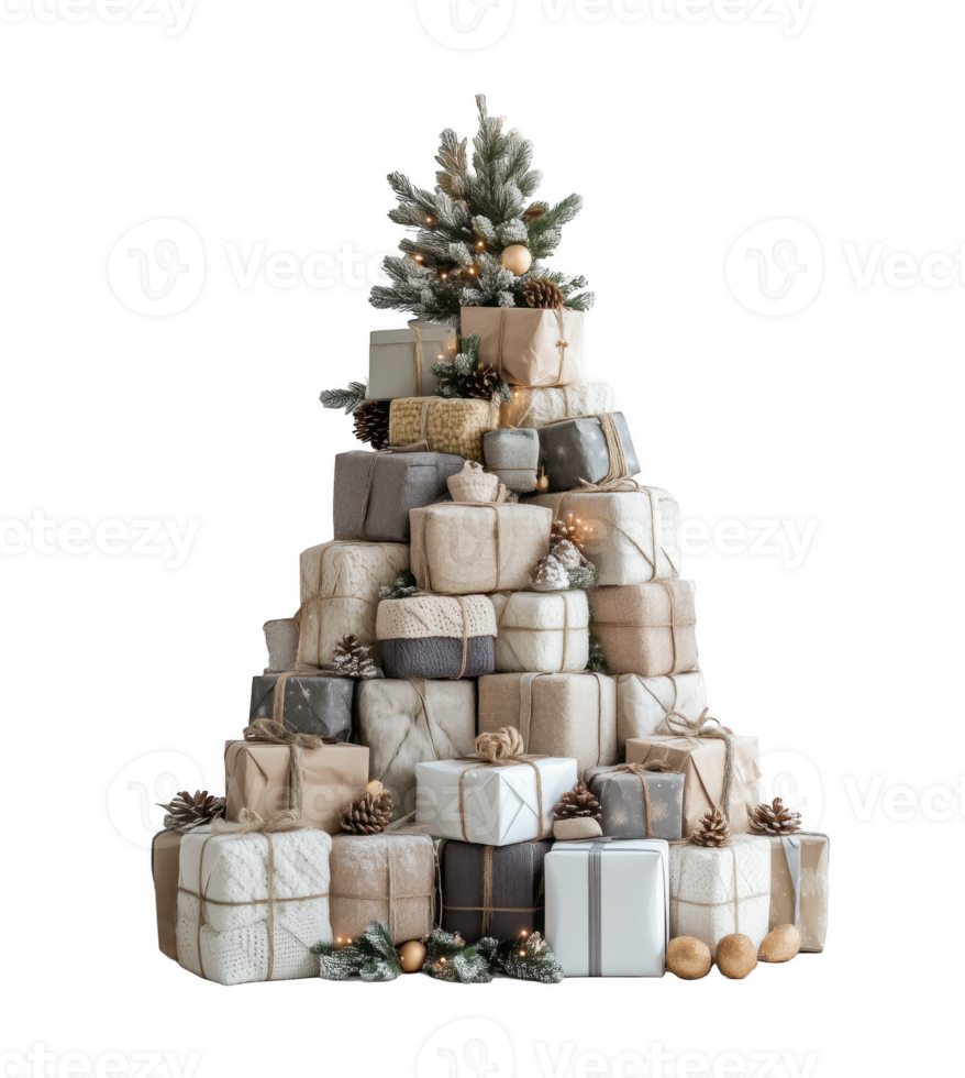 A pile of knitted items, including a cozy Christmas tree on scandinavian transparent png