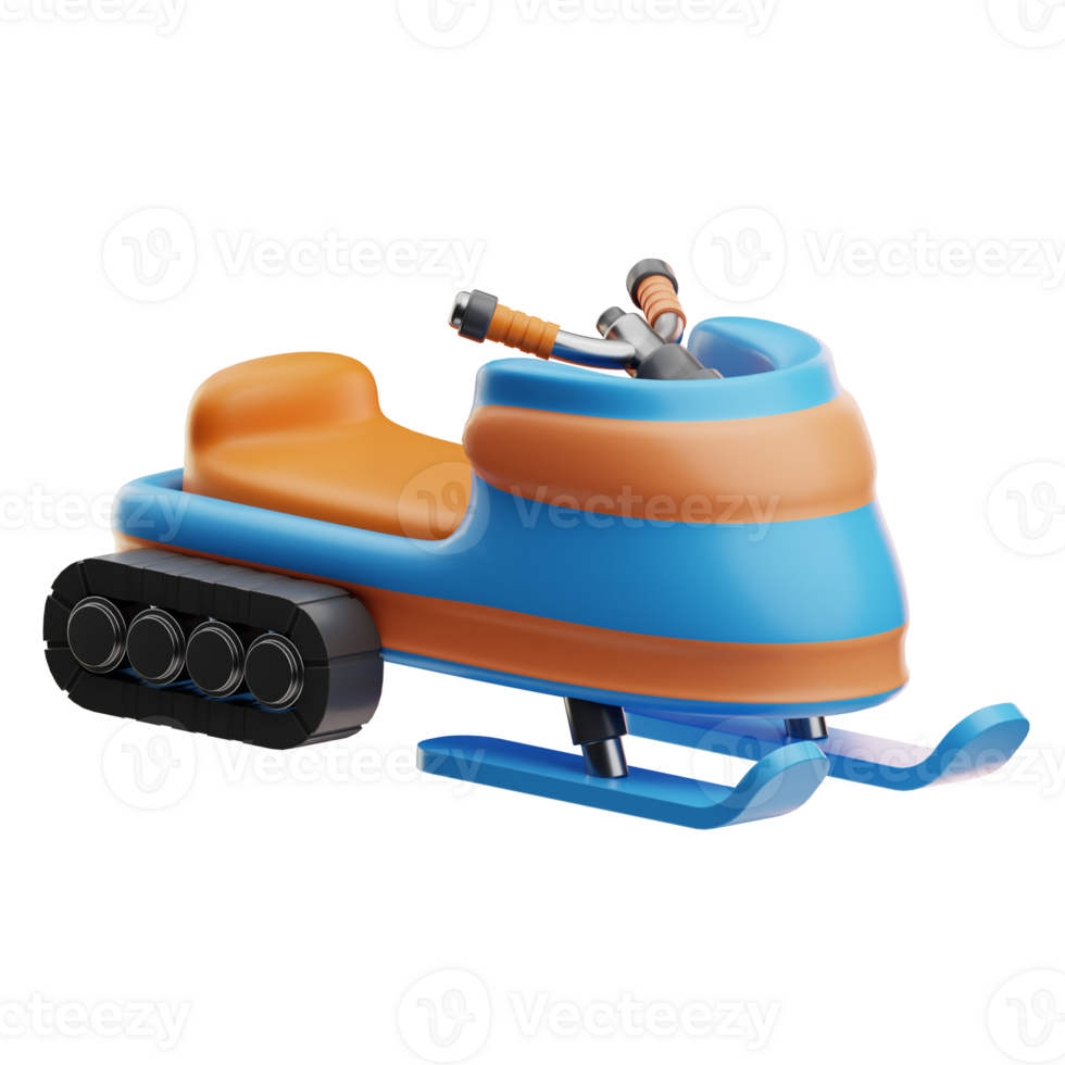 Snowmobile Winter object illustration 3D png
