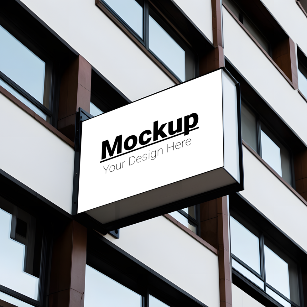 A mockup sign on a building psd