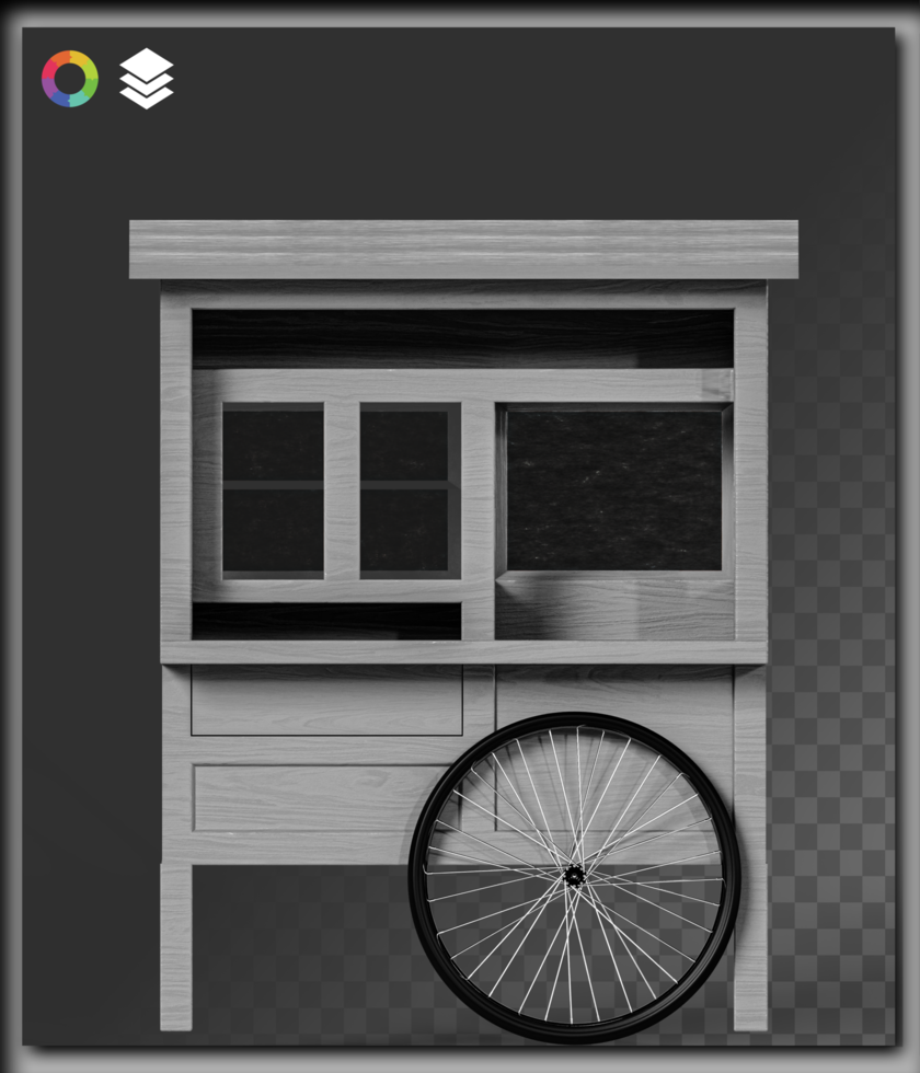 Color Customizable Bakso Cart Transparent Background psd