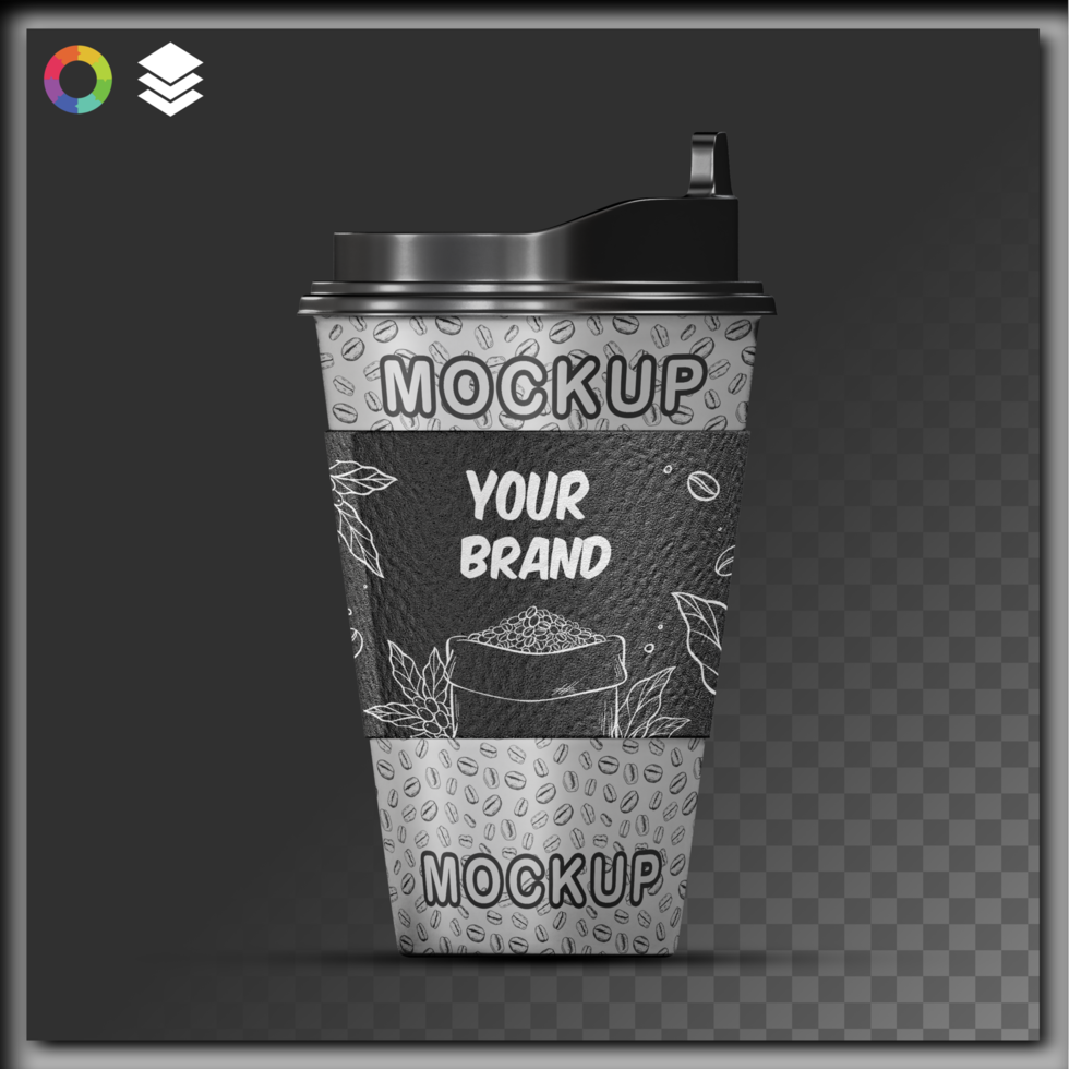 Realistic Coffee Cup Mockup with Customizable Branding Area Transparent Background psd