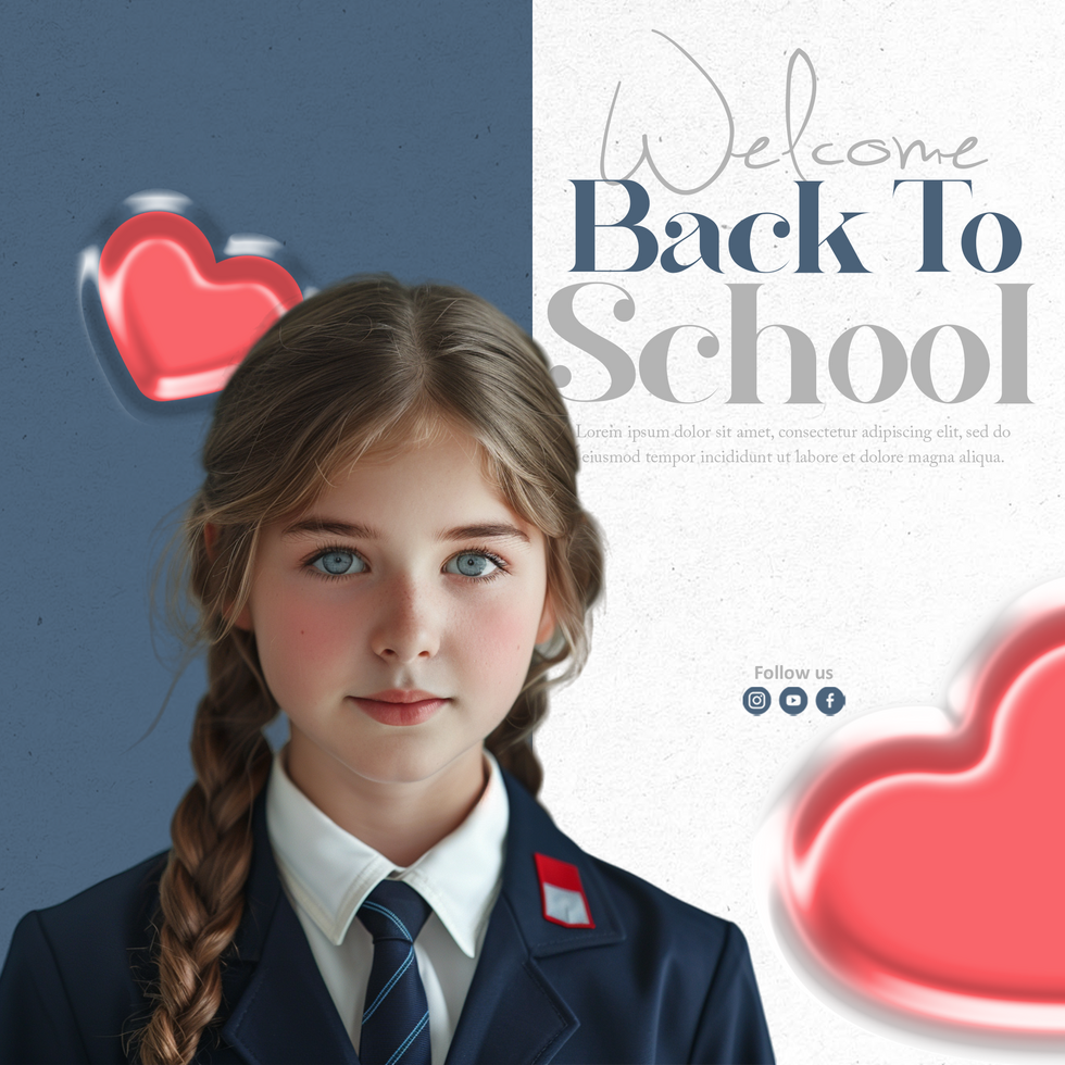 Welcome Back to school new admission or Education School admission social media post template psd