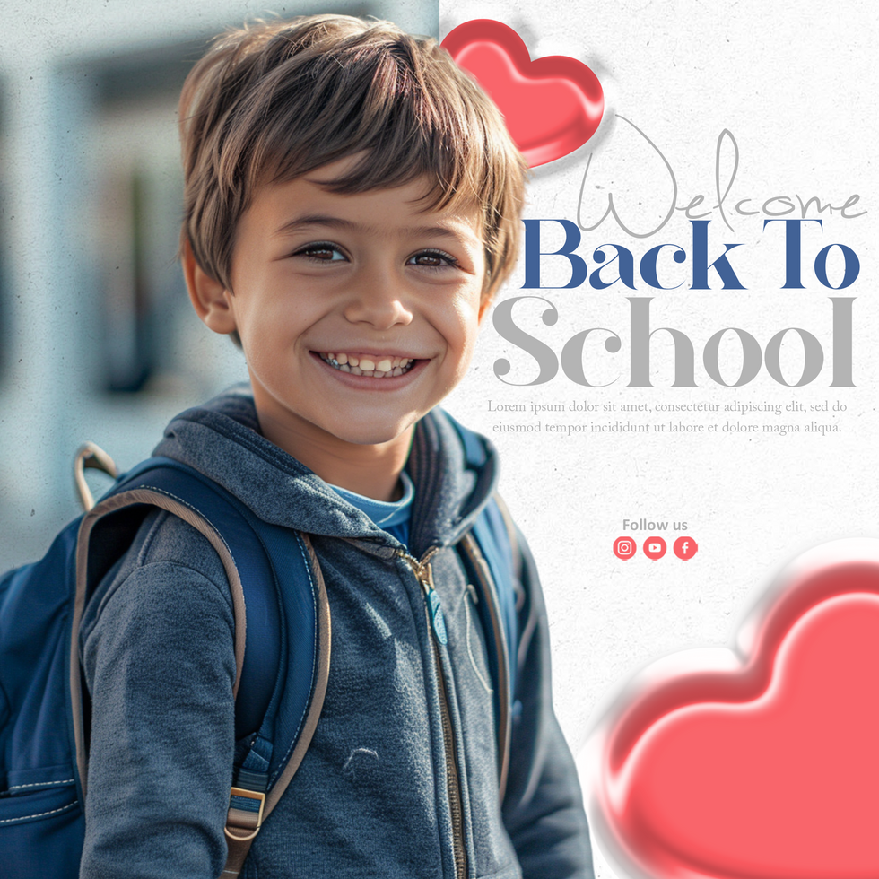 Hand drawn back to school flyer design psd