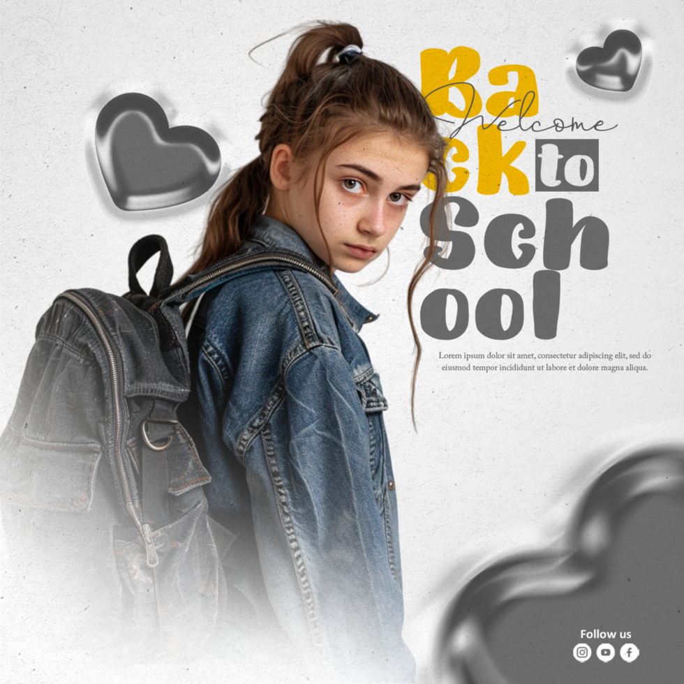 Back to school Facebook cover banner template psd