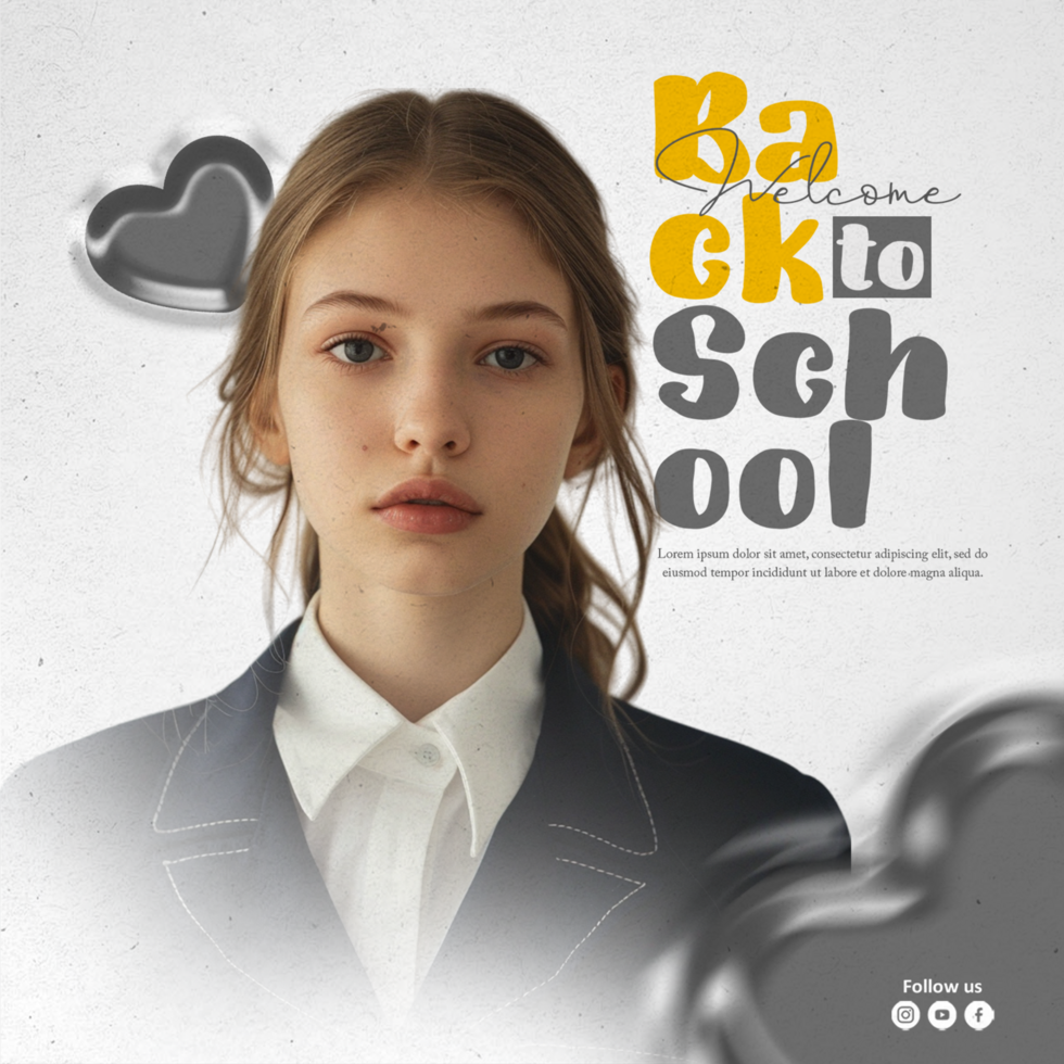 Creative design School advertisement Flyer Template psd