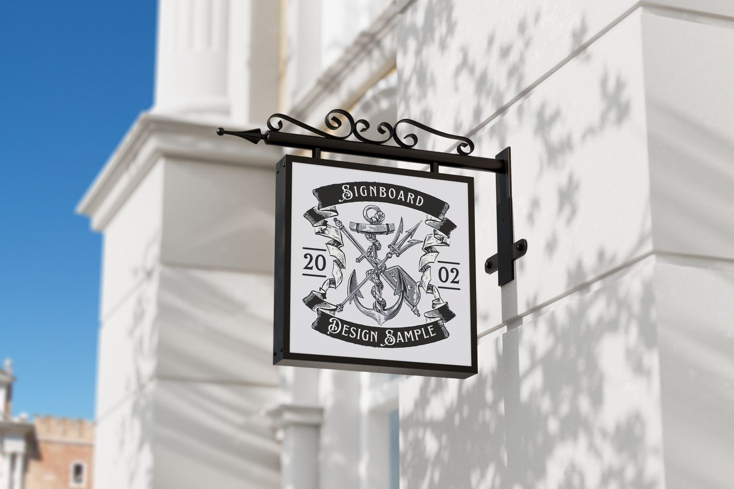 classical Sign Board Mockup psd