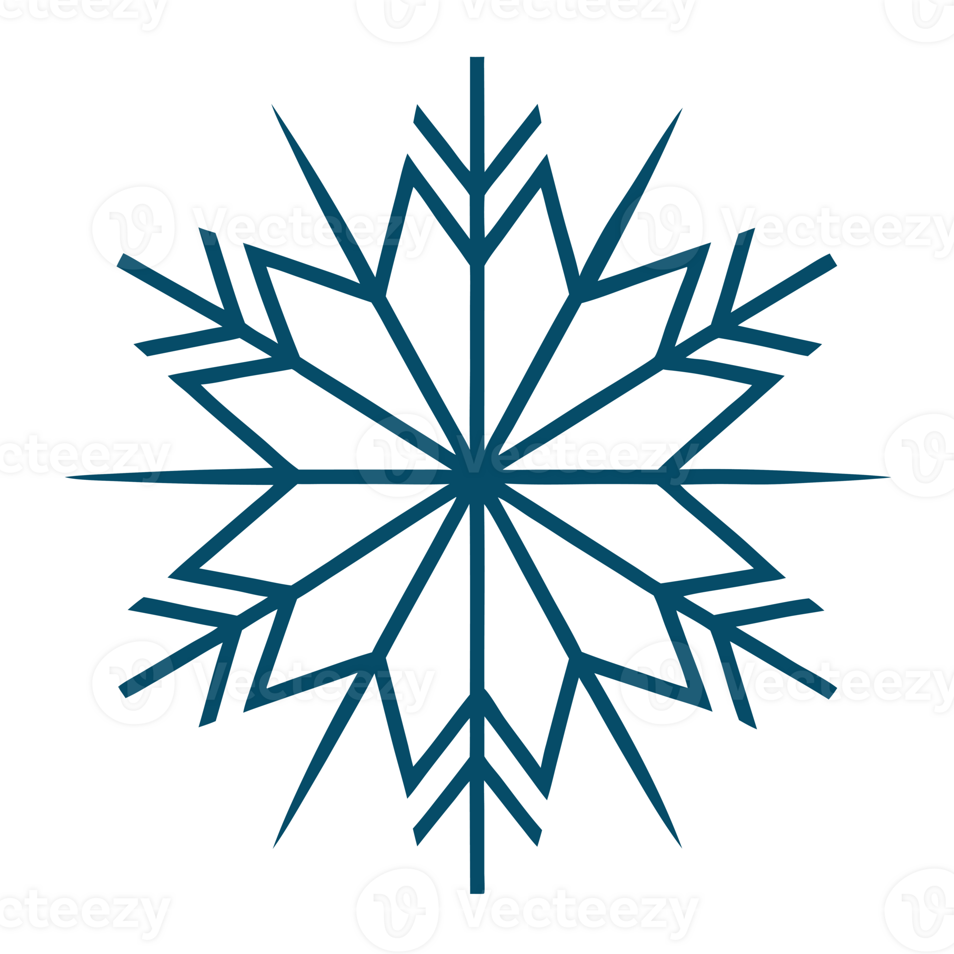 A big snowflake design features angular shapes and a symmetrical