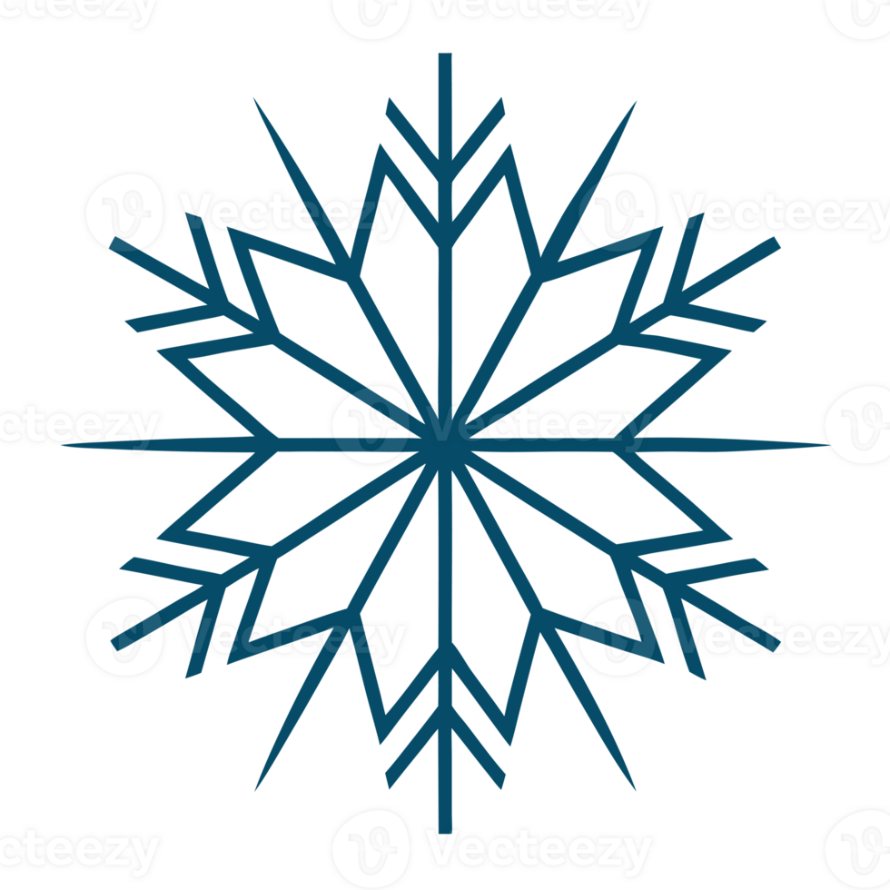 un grande copo de nieve diseño caracteristicas angular formas y un simétrico modelo. recortes png