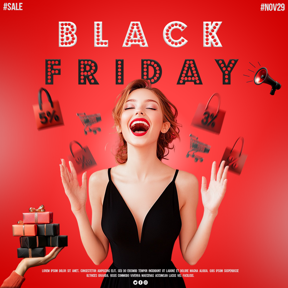 black Friday discount sale poster template Black Friday shopping poster design Black Friday sale psd