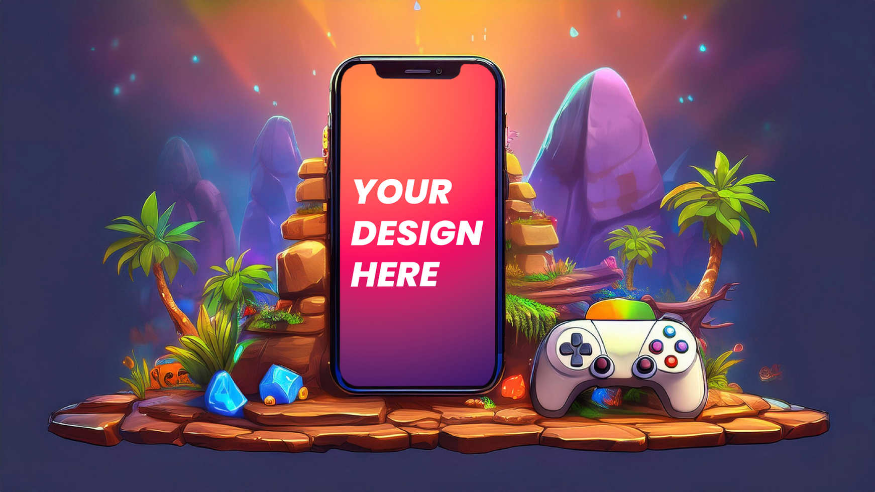 game mobile mockup psd