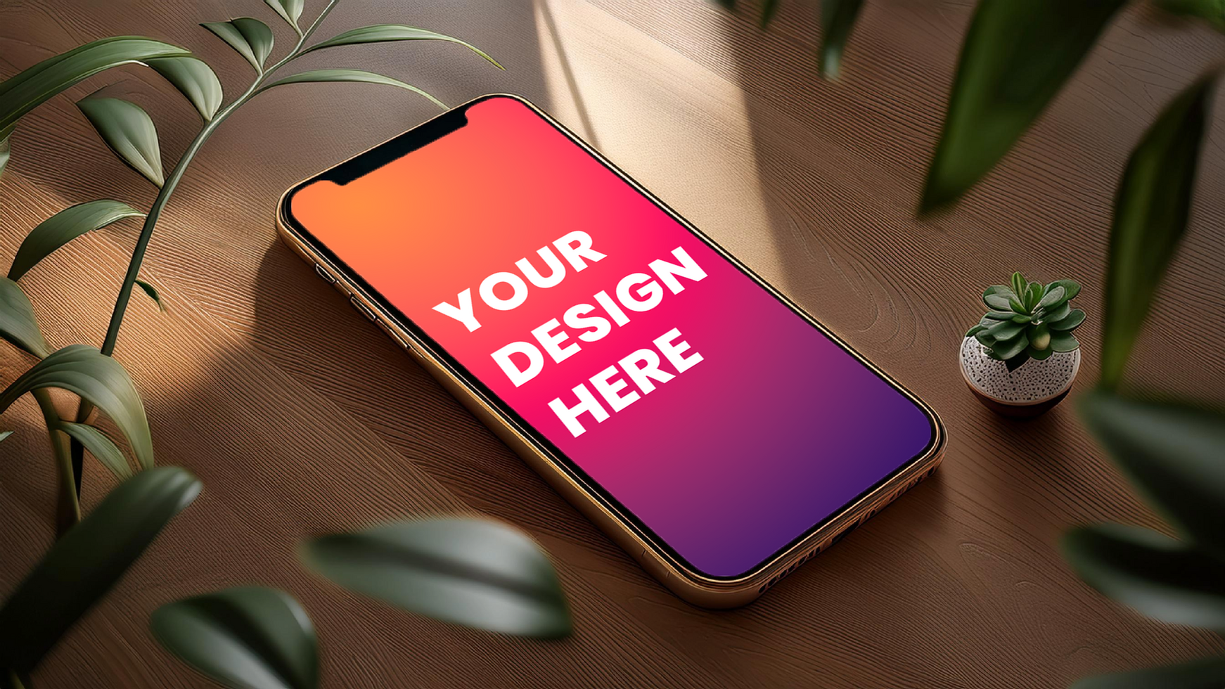 mobile on table top mockup psd