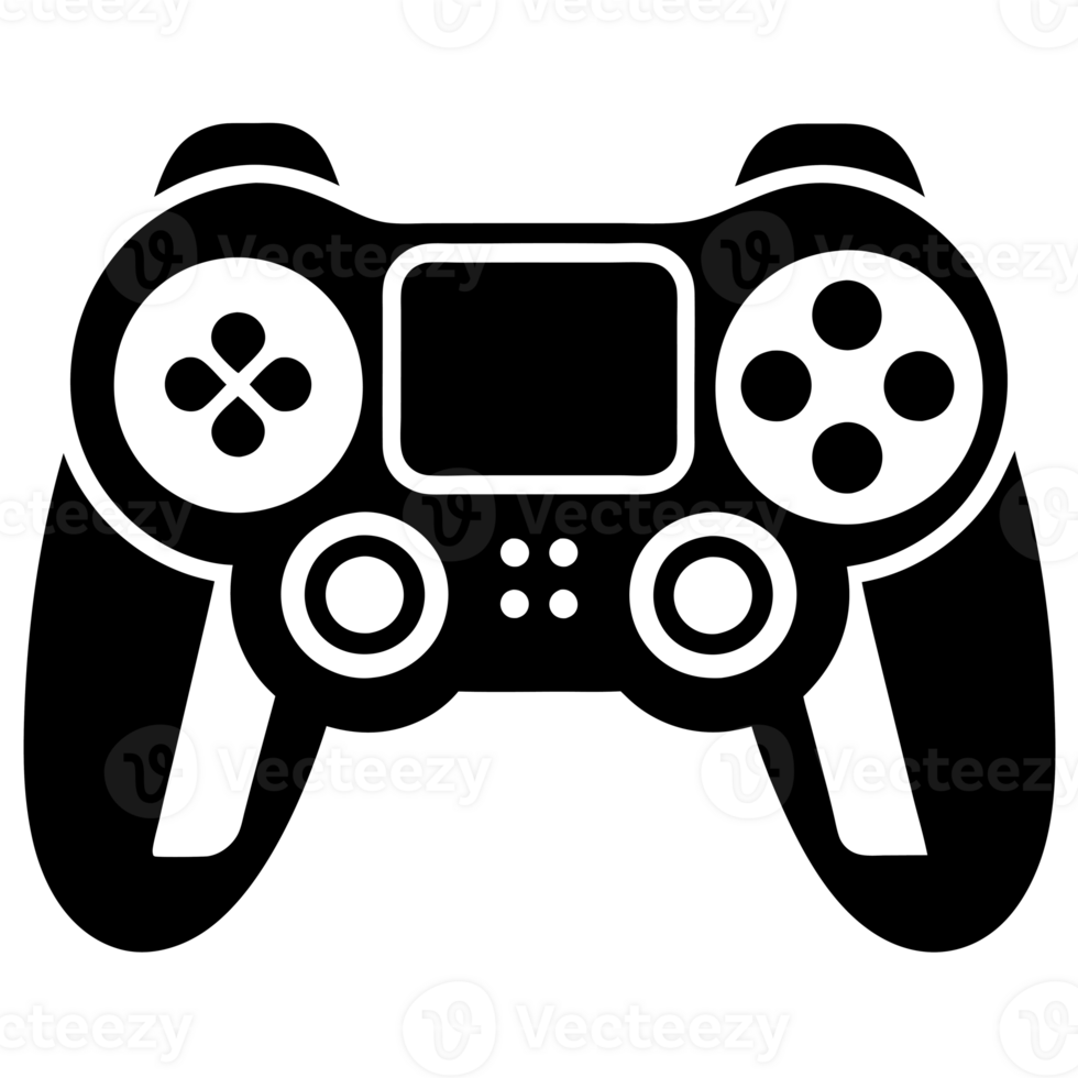 A black silhouette of a controller shows distinct buttons and thumb sticks cutouts png