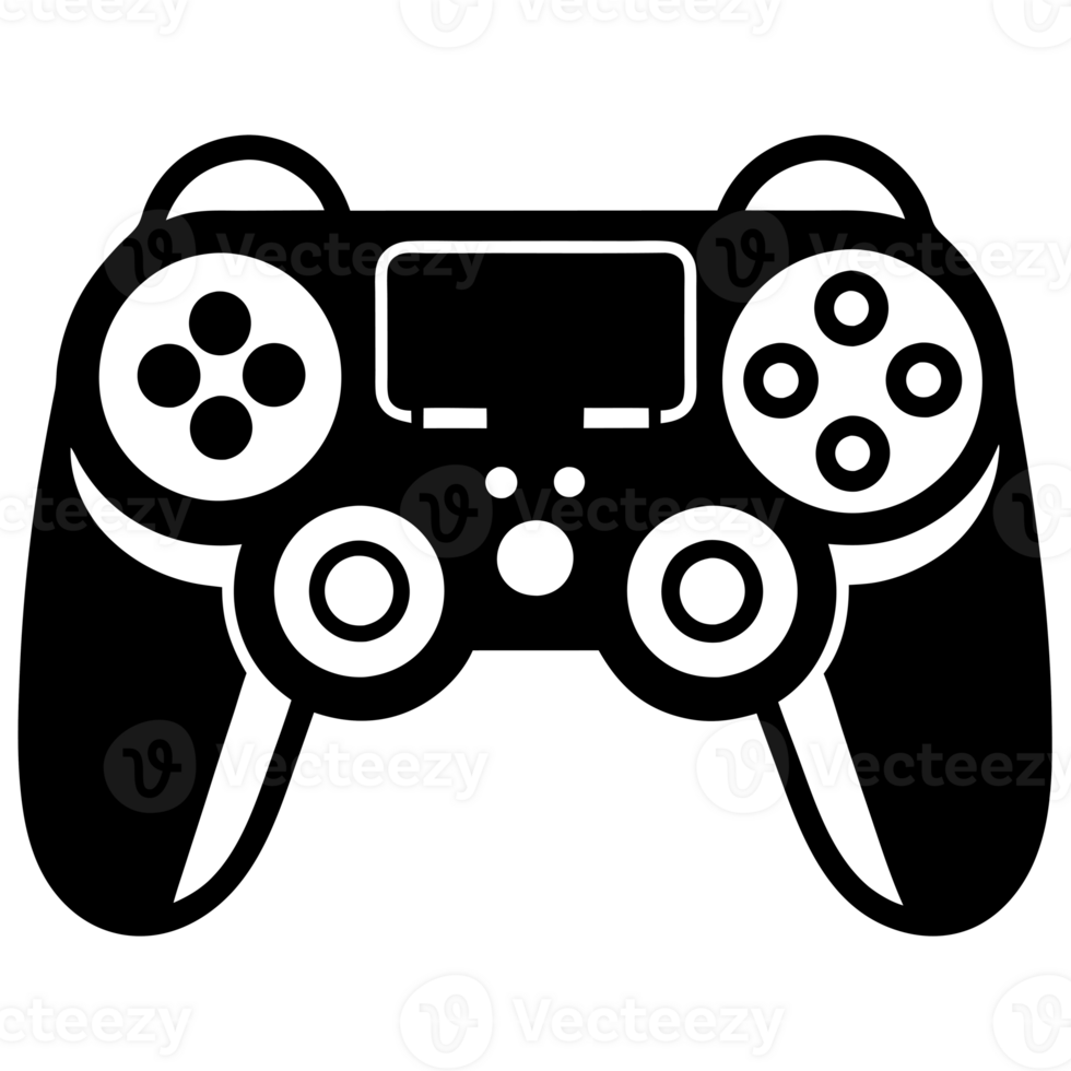 A black a controller shows distinct buttons and thumb sticks png