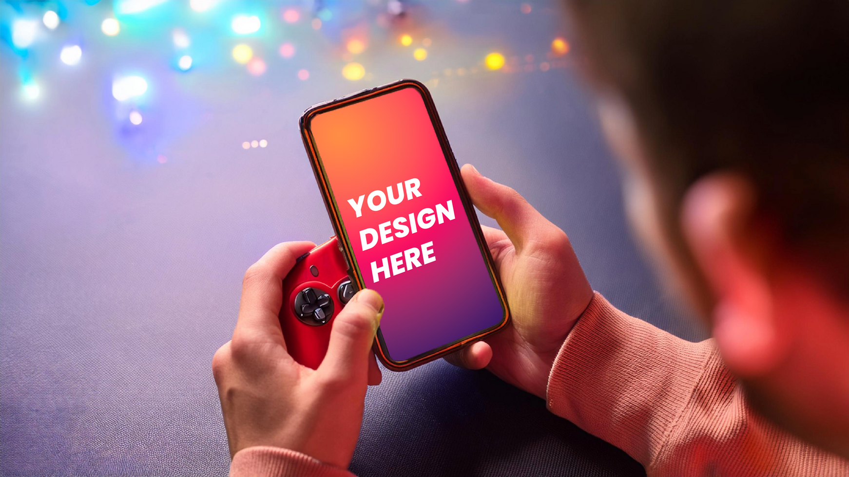 Smartphone with Console Mockup psd