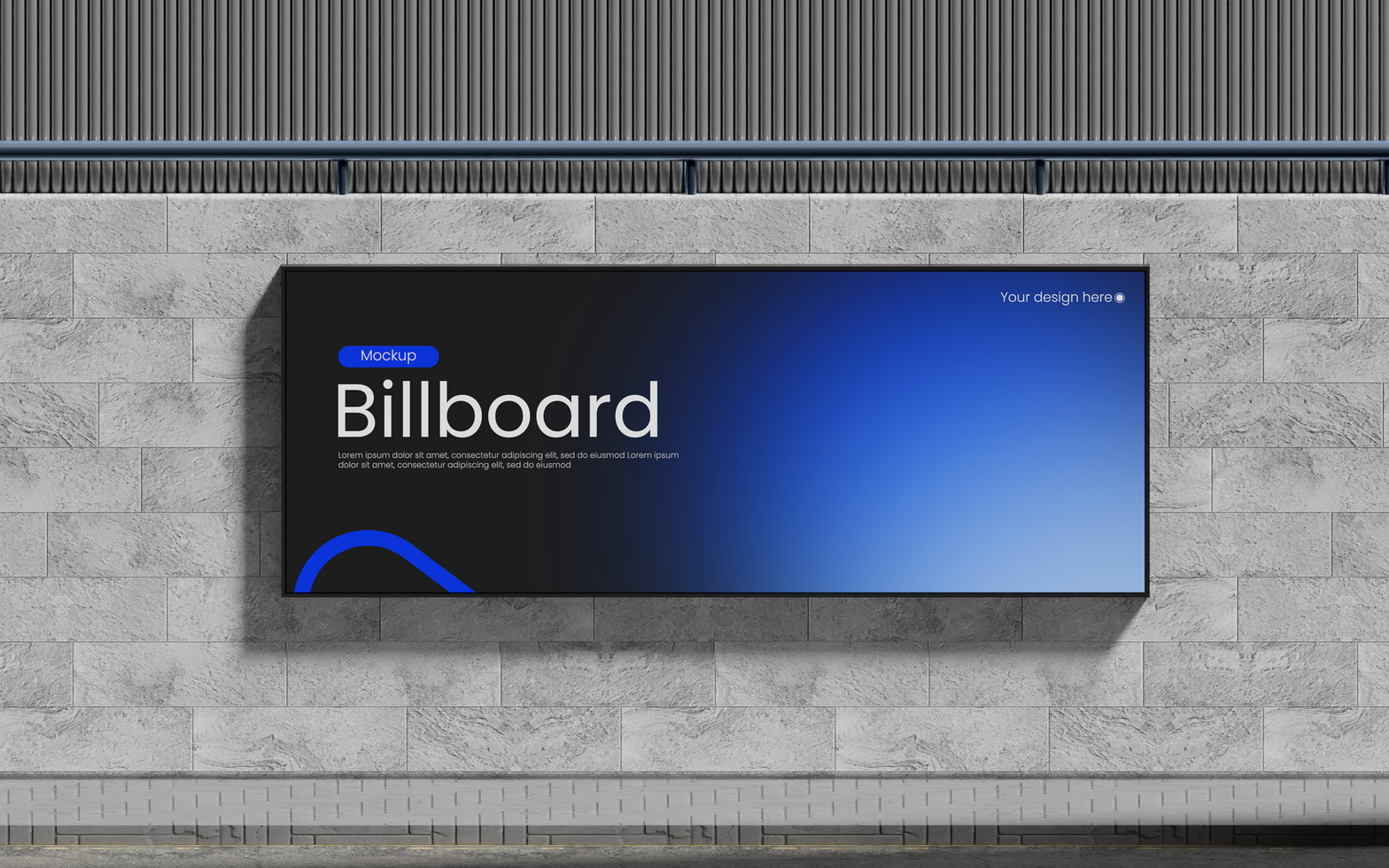 billboard on wall outdoor mockup psd