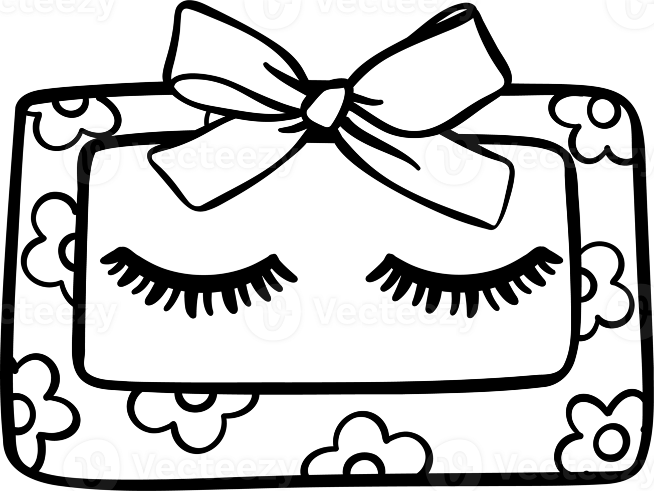 Girly things outline eyelashes box Coquette cosmetic stuff png