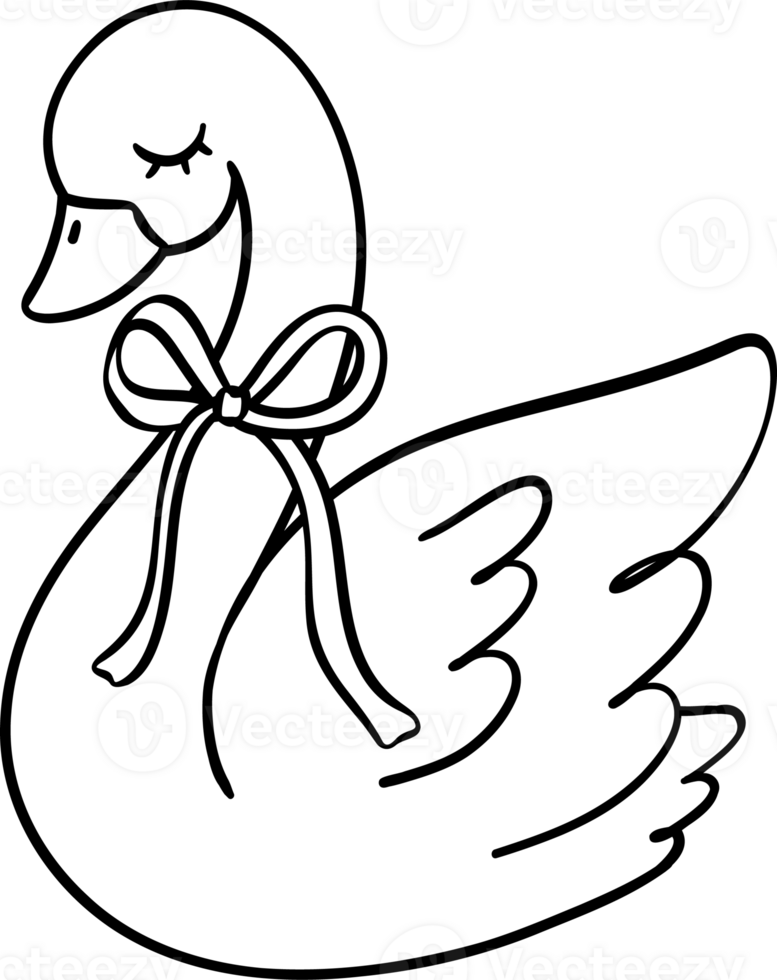 Girly things outline Swan Coquette stuff png