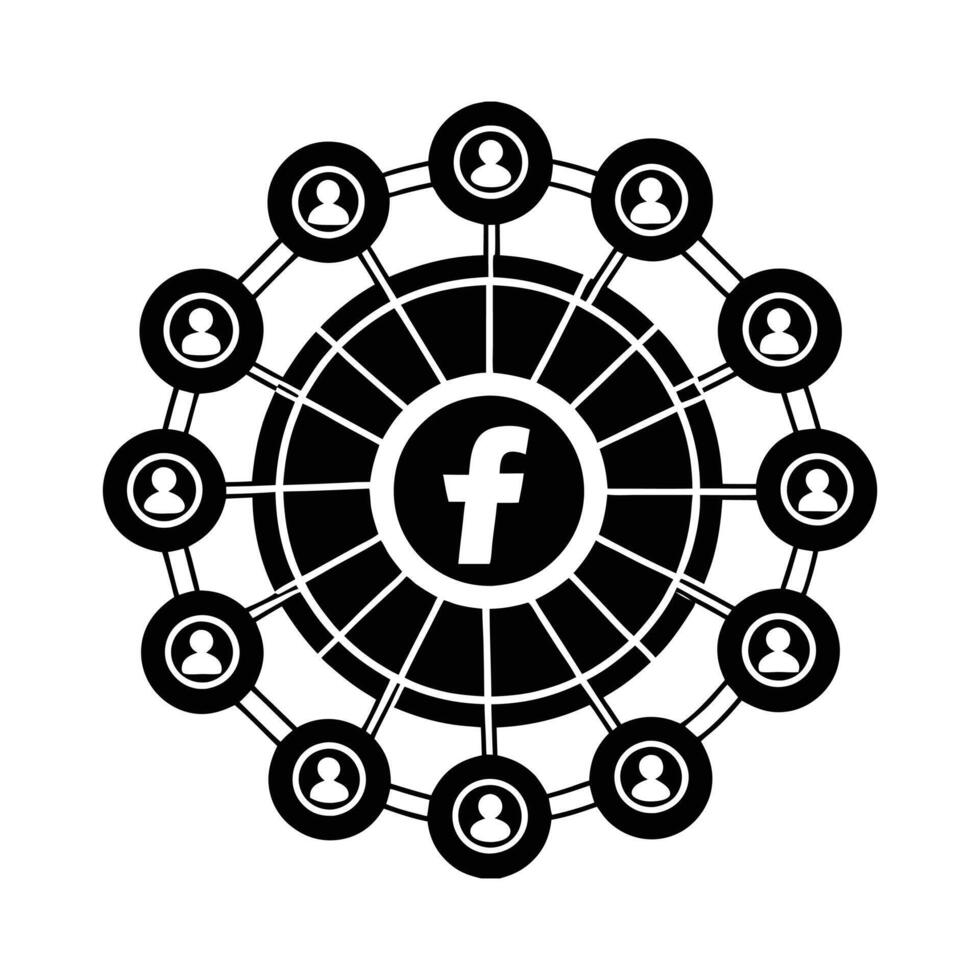 Facebook social network silhouette whit-background , illustration vector
