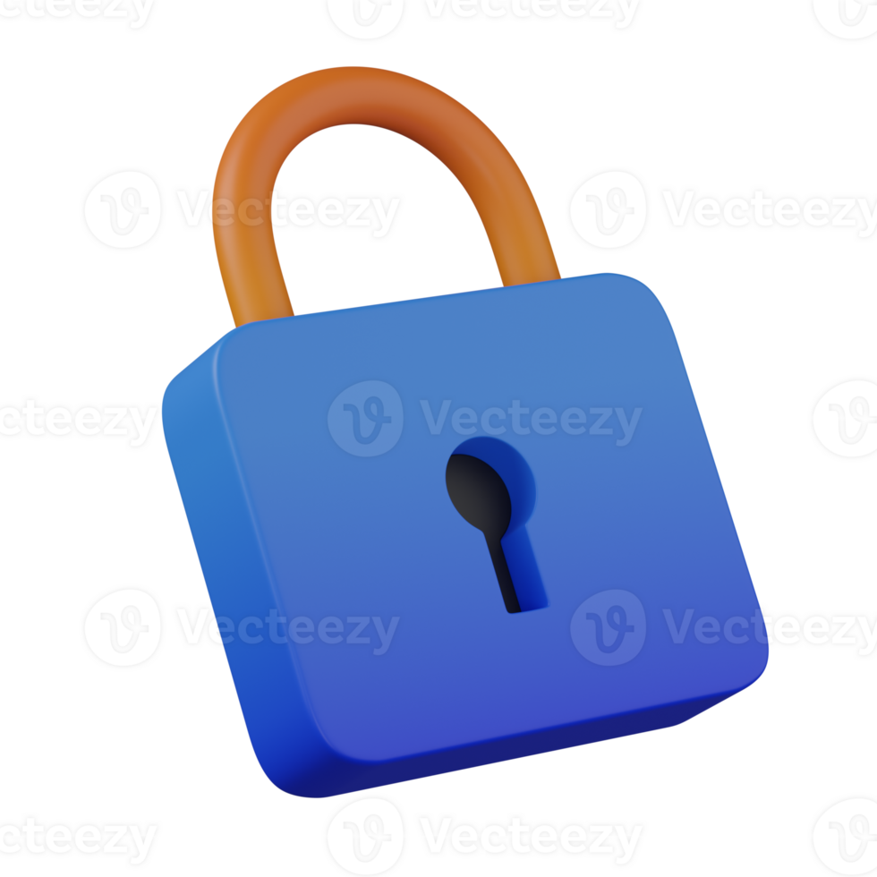 3d render Lock illustration png