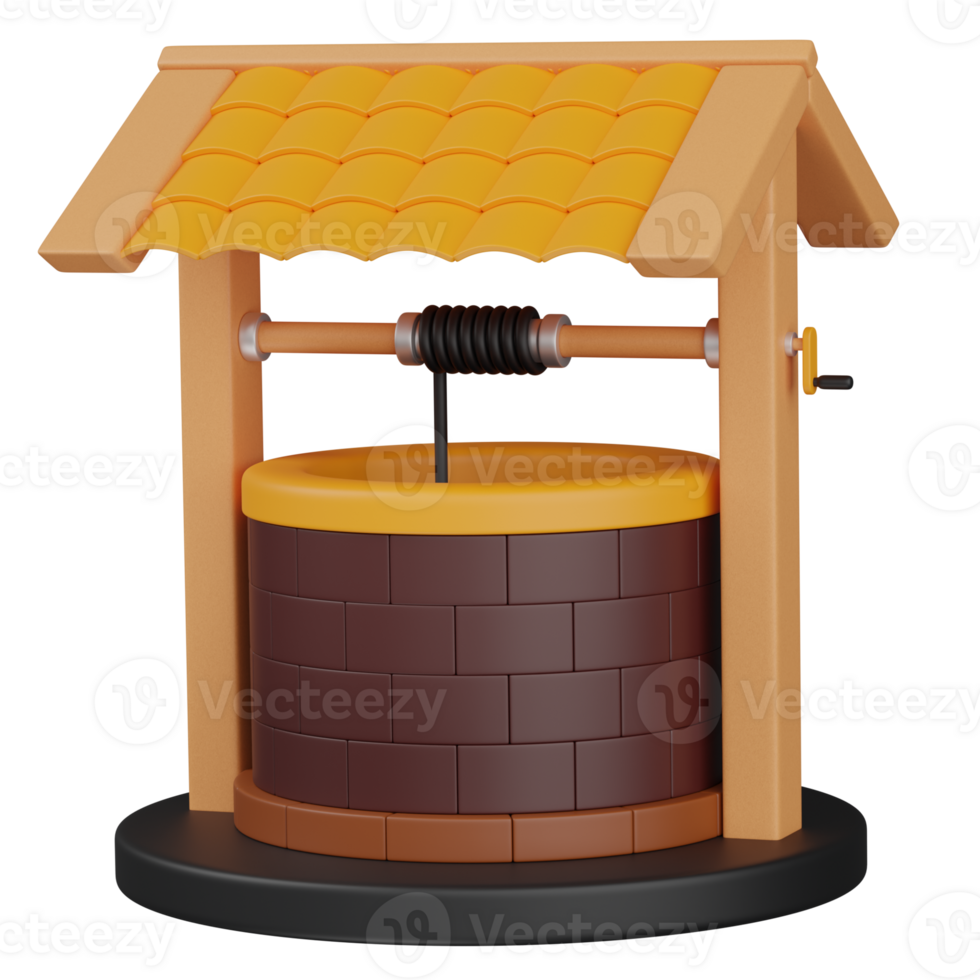 3d render water well illustration png