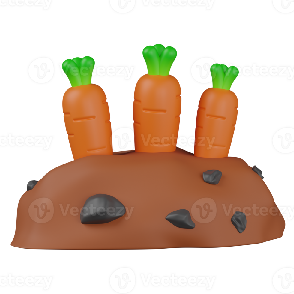 3d render carrot illustration png