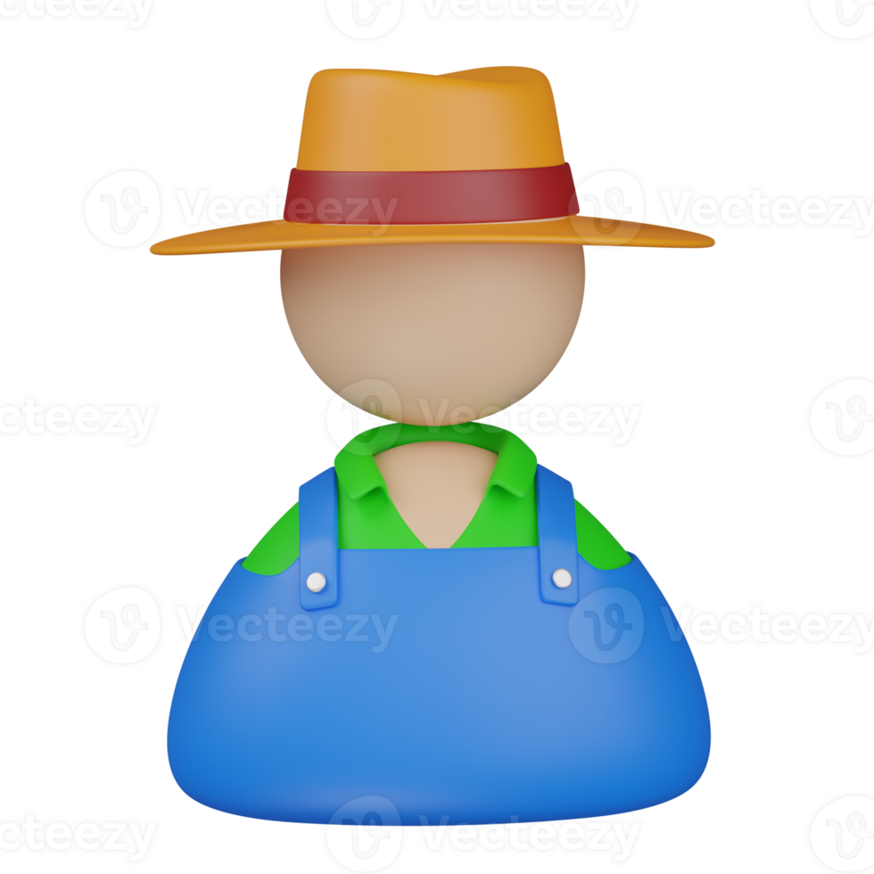 3d render farmer illustration png