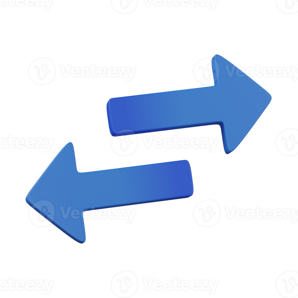 3d render Opposite Arrow illustration png
