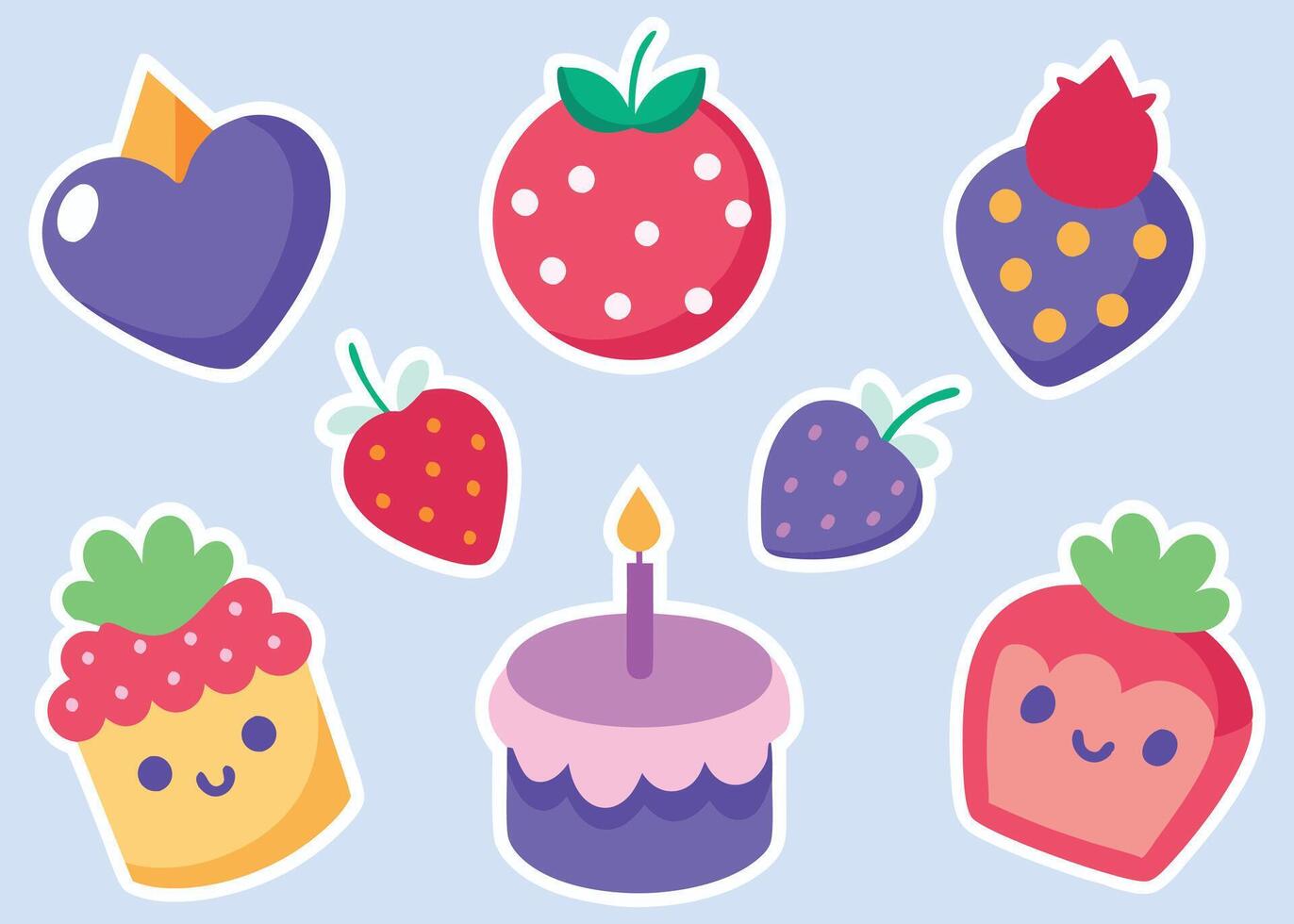 Dessert Dreams A Festive Fruit and Cake Ensemble vector