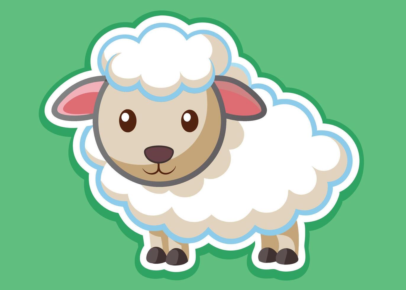 Adorable Cartoon Sheep vector