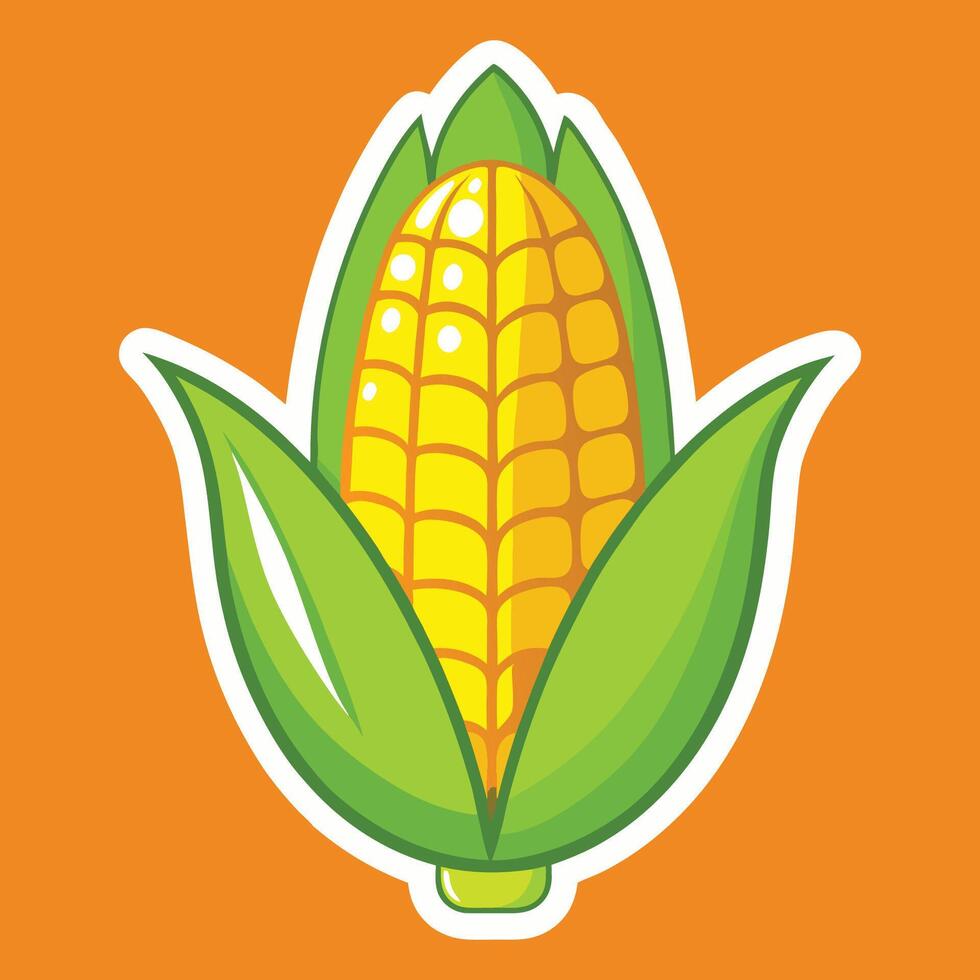 Vibrant Corn on the Cob Illustration vector
