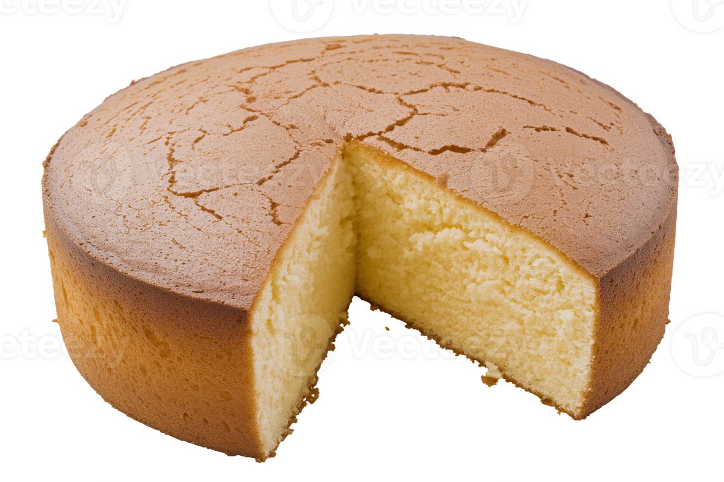 A cake with a slice taken out of it png