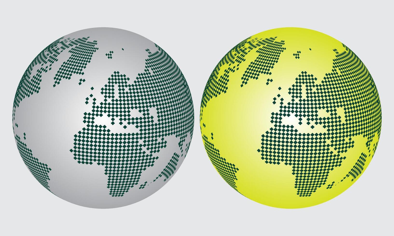 Realistic Chess Style Dotted Globe World Map Illustration Just Dotted Circle Global Atlas Art vector