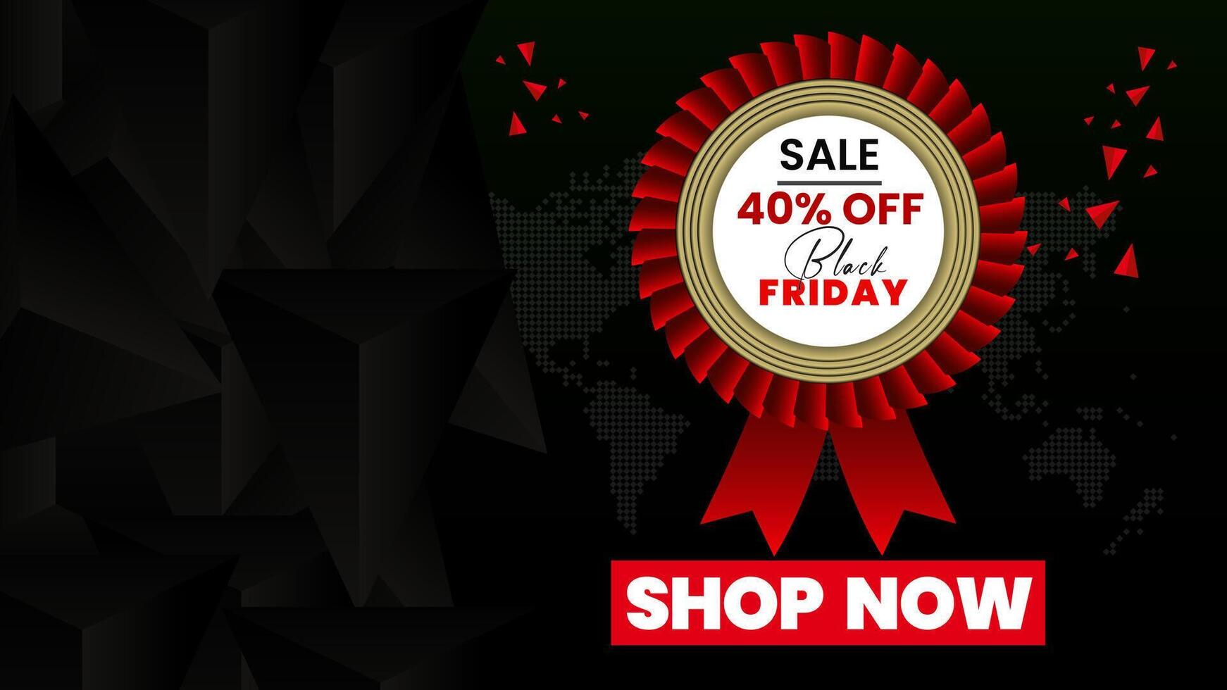 Black Friday Sales Discount Offer on Shopping in Landscape Polygonal Background vector